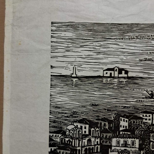 Χαρακτικό Μεσολόγγι από Μαίρη Σχοινά μεταχειρισμένο υπογεγραμμένο 1996