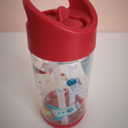 Stephen Joseph Plastic Bottle with Straw Space 350ml New