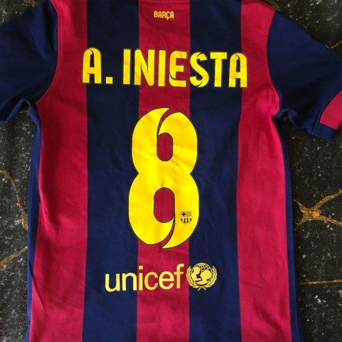 Barcelona A. Iniesta 2014 2015 Nike home football shirt, 128 cm boy