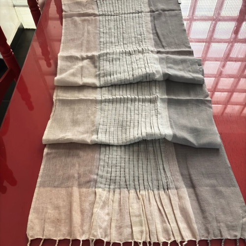Tablecloth 1.85 m cotton and silk, sand colors