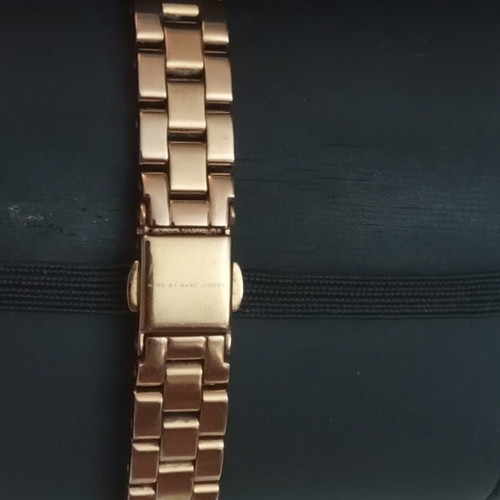Marc Jacobs Mini Amy ladies watch used, white dial stainless steel rose gold bronze tone MBM 3227