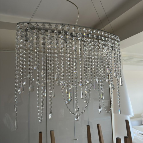 Crystal Chandelier like new, 56cm height, 75cm length, 22cm width