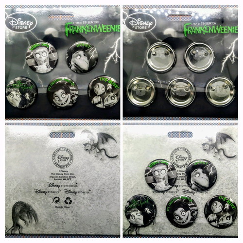 Disney Collectible Frankenweenie Tim Burton Pins, New, Set of 5