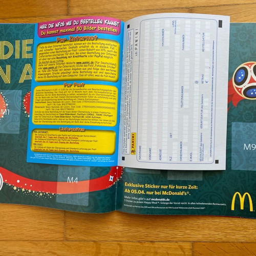 Panini World Cup 2018 πλήρες ακόλλητο σετ αυτοκόλλητα και κενό άλμπουμ σαν καινούργιο
