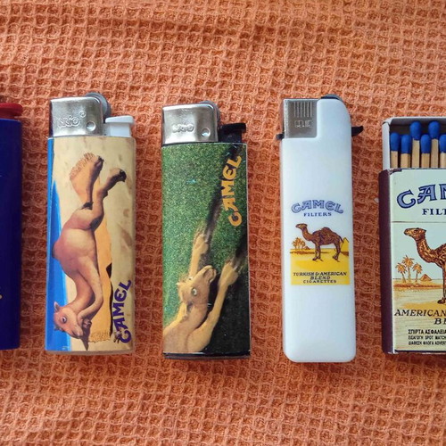 Camel pack used with 4 lighters and matches