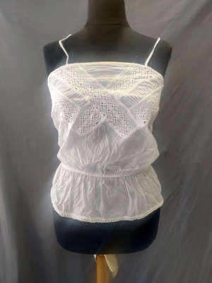 Zara памучен летен потник като нов, размер S, бял