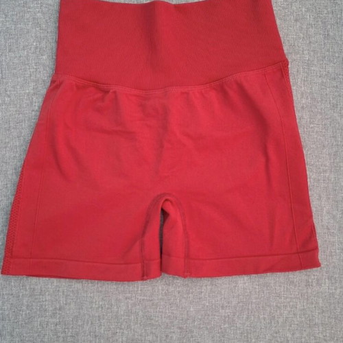 High-waisted dark red sports shorts like new, butt lift design, size S