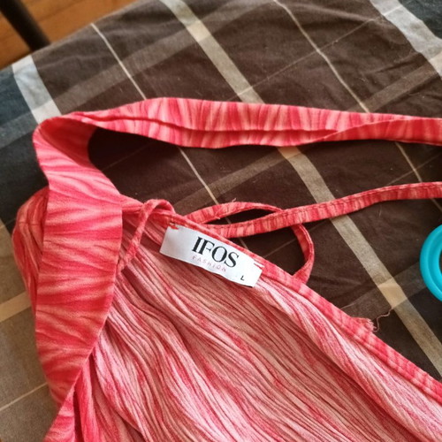 Coral long dress used with belt and side slits
