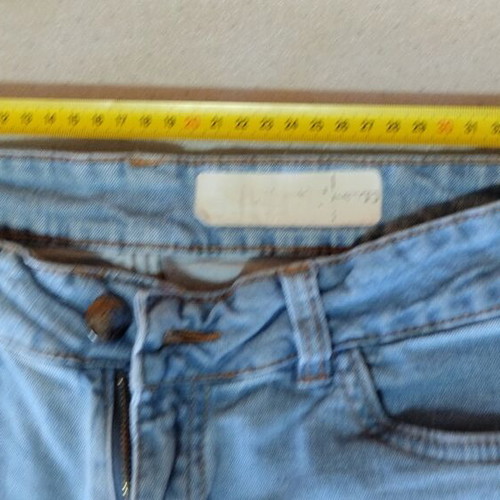 Esmara denim shorts used, size 38, pink embroidered detail