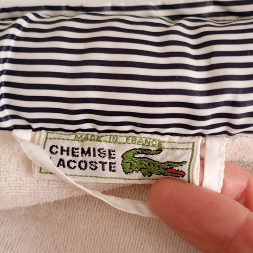 Lacoste women's jacket used, size L, striped with cotton lining