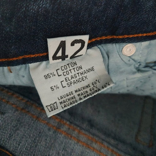 Γυναικείο Blue Jean παντελόνι σαν καινούργιο, μπλε με σκισίματα και στρας