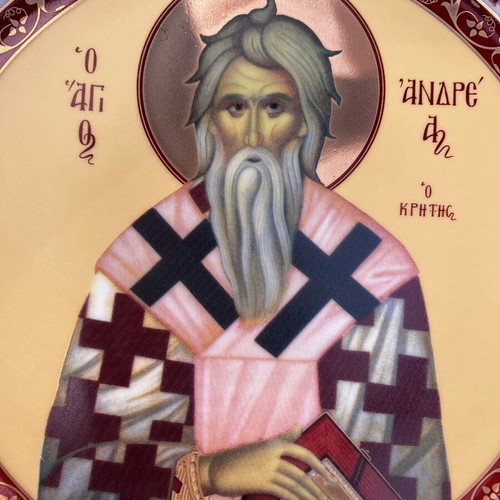 Large porcelain plate with image of Saint Apostle Andrew new in box