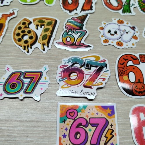 Vinyl stickers 55 pieces themed 6 - 7 new