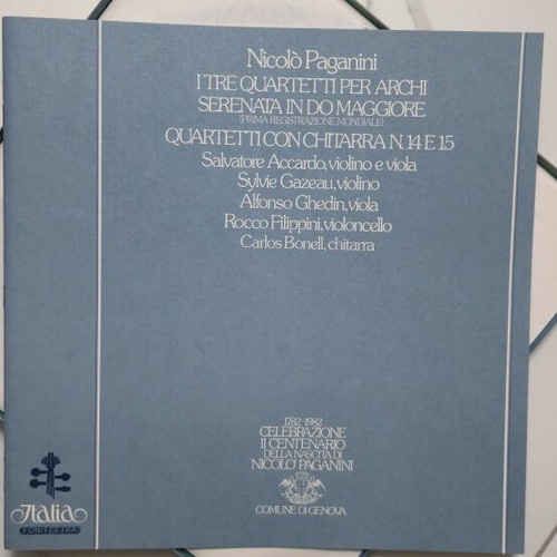 Paganini I Tre Quartetti Per Archi 3 LP Box Set like new, Italia