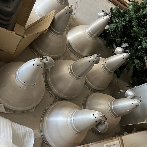 Industrial bells used, aluminum, pack of 8 for high-ceiling spaces
