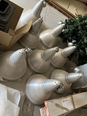 Industrial bells used, aluminum, pack of 8 for high-ceiling spaces