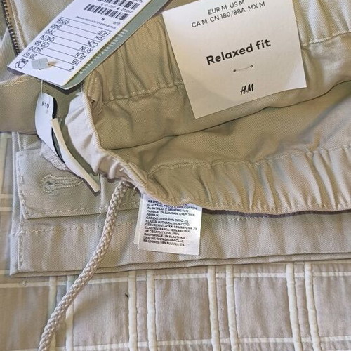 Relaxed fit pants size M new, beige H&M