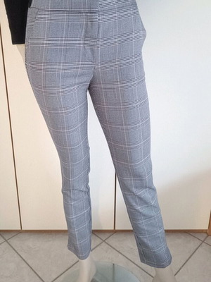 Zara women's checkered grey pants XS like new with elastic waist