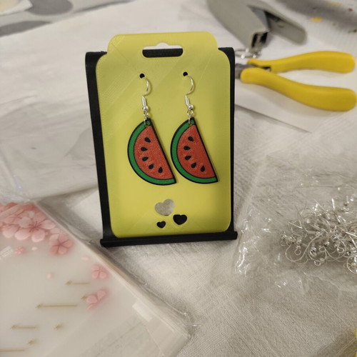 Watermelon Slice 3D printing earrings made to order
