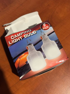 Camping Light Bulb 2 pieces rechargeable unused with 3 modes