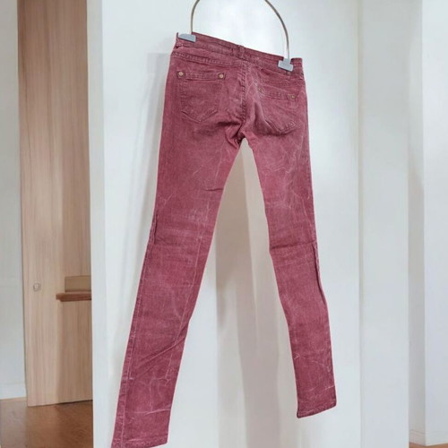Stretch women's straight-leg jeans new, burgundy