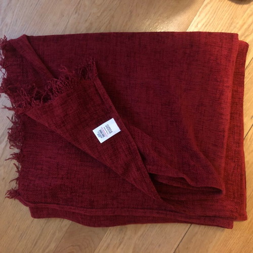 M&S Vintage Red Throw Blanket like new