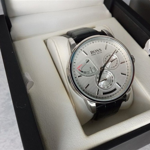 Ανδρικό ρολόι Hugo Boss 1512415 καινούργιο με δερμάτινο λουράκι
