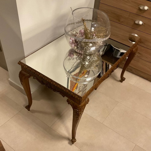 Vintage 50s coffee table with mirror surface like new