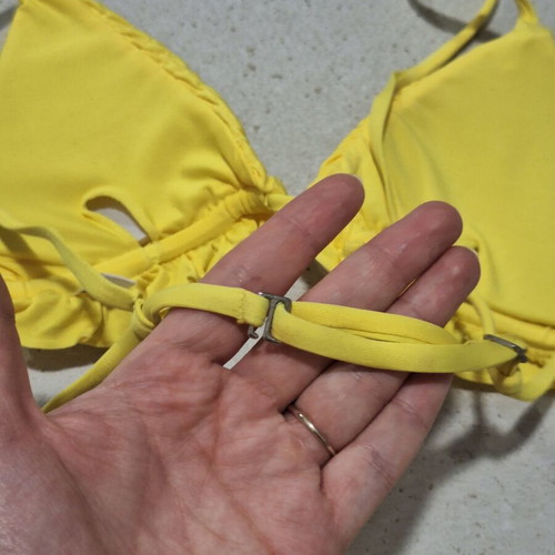 Decoro bright yellow smocked crinkle bikini set new, size S/M