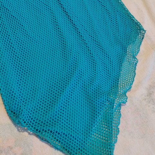 Dress turquoise mesh mini asymmetrical used, size S