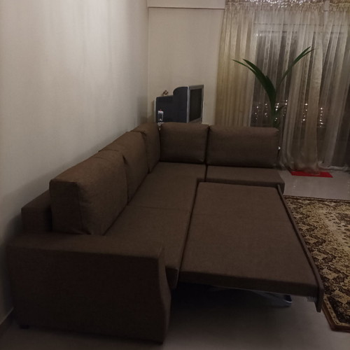 Γωνιακό Σαλόνι σαν καινούργιο 2.90×185 τριθέσιος-διθέσιος με διπλό κρεβάτι