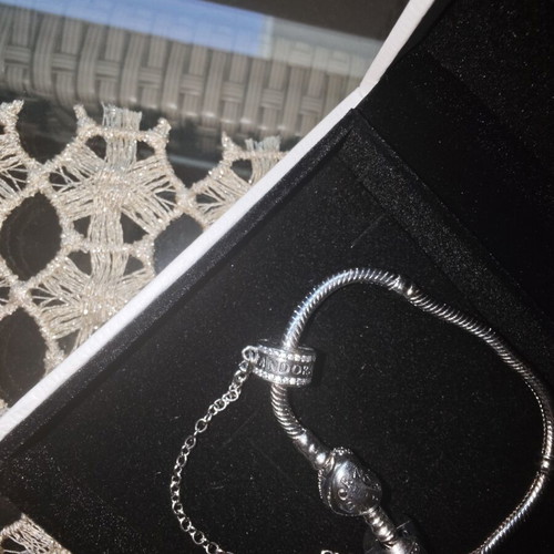 Pandora safety chain bracelet, silver