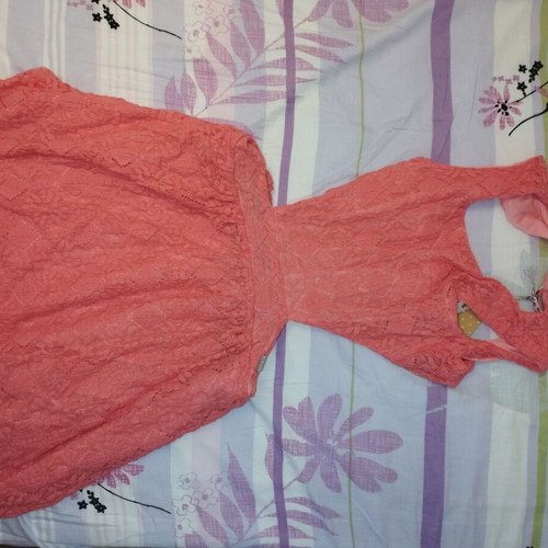Miss Ebito beautiful youth dress with lace coral new