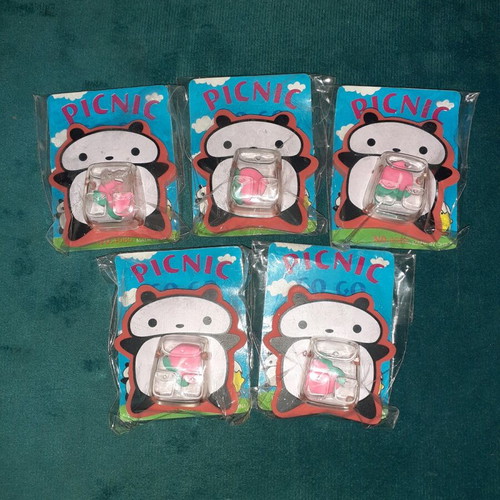 Picnic No2 erasers with animals, sealed, pack of 5, new