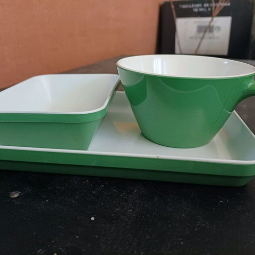 Olympic Airways set used, green, Noritake