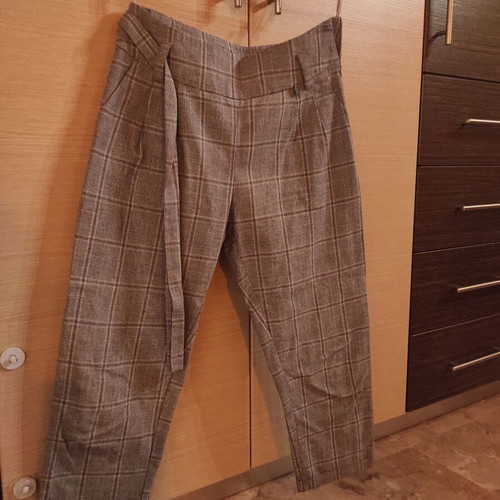 Cropped checked pants Attrattivo used, size S, black and white