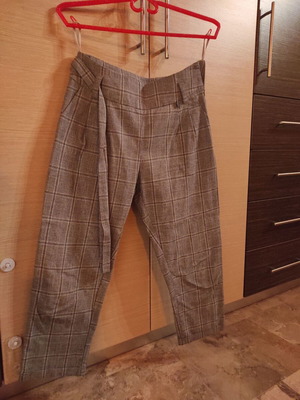 Cropped checked pants Attrattivo used, size S, black and white