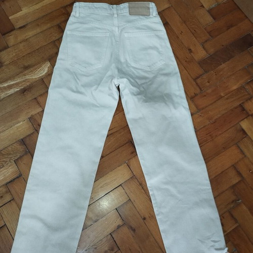 Pull & Bear beige high-waist jeans like new, straight fit, size XXS