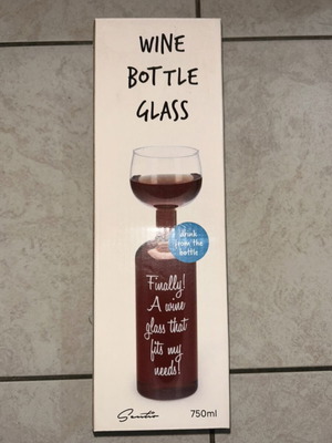 Wine Bottle Glass καινούργιο, στο κουτί του, ιδανικό για δώρο