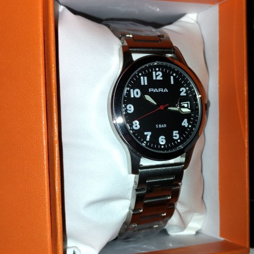 Para H.S.E German Watch, Citizen Quartz, Black and Silver