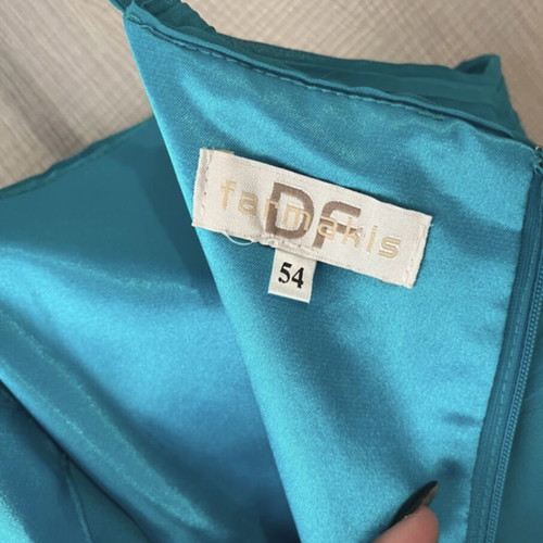 Maxi evening dress DF Farmakis like new, turquoise, size 54