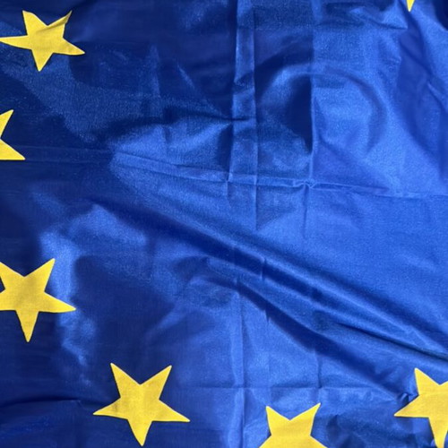 European Union flag new, Greek made with stamped stars