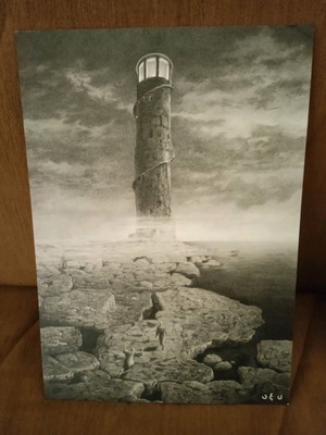 Print board editions oxi 30x42cm black and white lighthouse like new