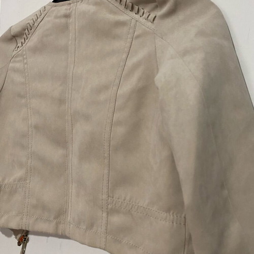 Kids bomber H&M like new, zip, suede fabric, grey and beige