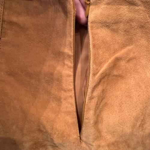 Zara beige leather skirt new, size XL with broken zipper