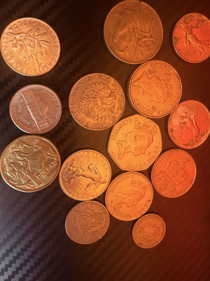 Coins like new, set of 14 from various countries