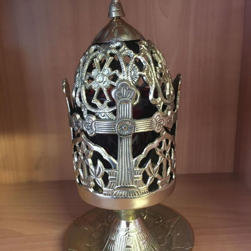 Bronze table lamp new with handmade decoration