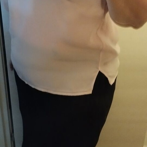 Skirt and blouse set, black, Greek tailoring, chiffon and thin elegant salmon blouse