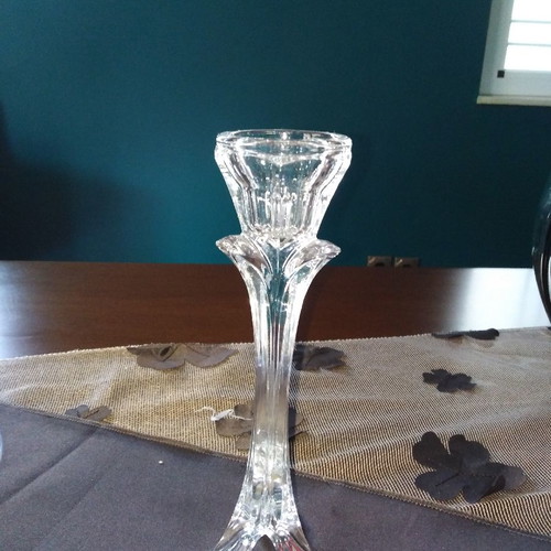 Crystal candlestick used, set with small cup