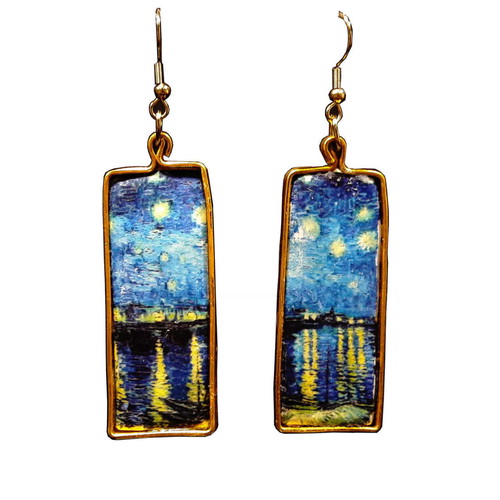 Van Gogh Starry Night Earrings new handmade hypoallergenic